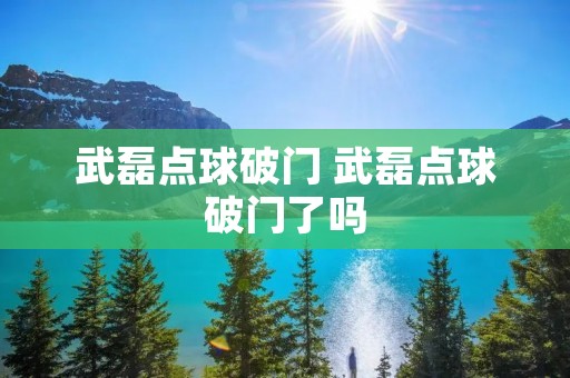 武磊点球破门 武磊点球破门了吗