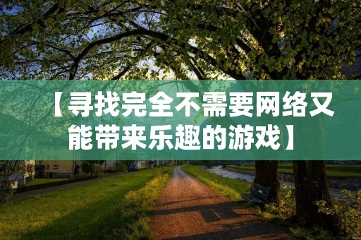 【寻找完全不需要网络又能带来乐趣的游戏】