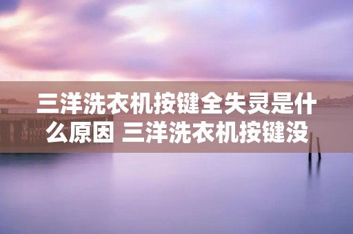 三洋洗衣机按键全失灵是什么原因 三洋洗衣机按键没反应怎么回事