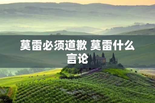 莫雷必须道歉 莫雷什么言论 莫雷必须道歉 莫雷什么言论