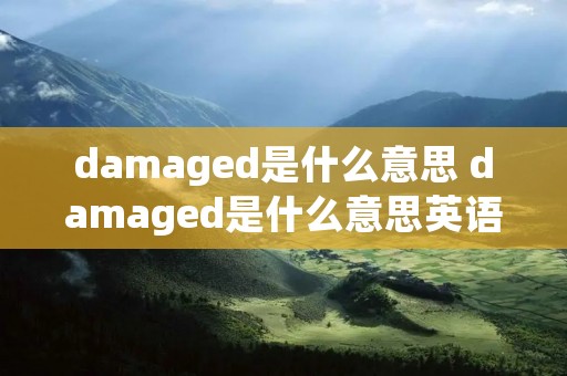 damaged是什么意思 damaged是什么意思英语