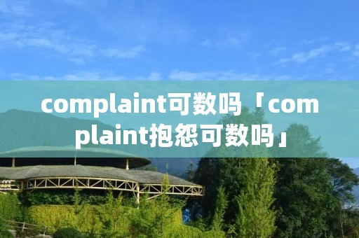 complaint可数吗「complaint抱怨可数吗」
