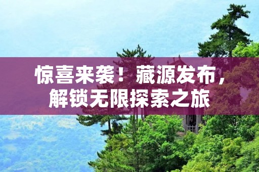 惊喜来袭！藏源发布，解锁无限探索之旅