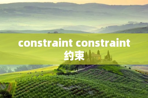 constraint constraint约束 constraint constraint约束