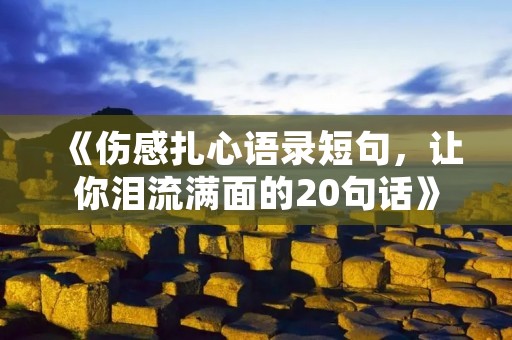 《伤感扎心语录短句，让你泪流满面的20句话》