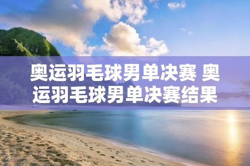 奥运羽毛球男单决赛 奥运羽毛球男单决赛结果