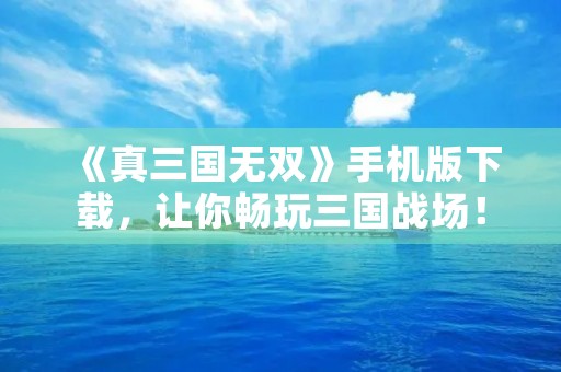 《真三国无双》手机版下载,让你畅玩三国战场!