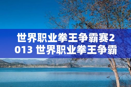 世界职业拳王争霸赛2013 世界职业拳王争霸赛20130526 世界职业拳王争霸赛2013 世界职业拳王争霸赛20130526
