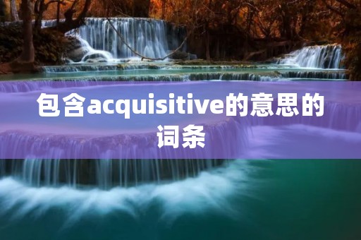 包含acquisitive的意思的词条 包含acquisitive的意思的词条