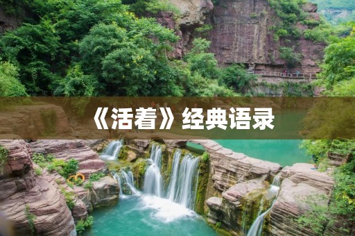 《活着》经典语录:感受生命的珍贵与脆弱