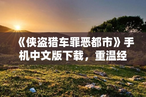 《侠盗猎车罪恶都市》手机中文版下载,重温经典犯罪游戏!