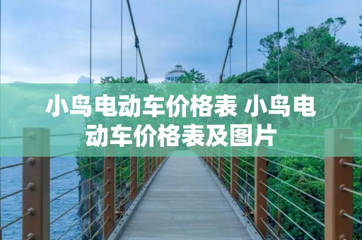 小鸟电动车价格表 小鸟电动车价格表及图片