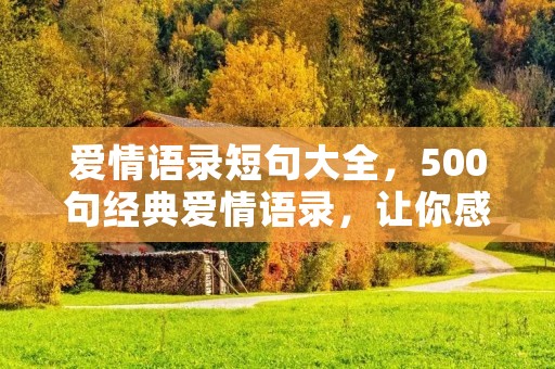 爱情语录短句大全，500句经典爱情语录，让你感受爱情的温暖和力量。