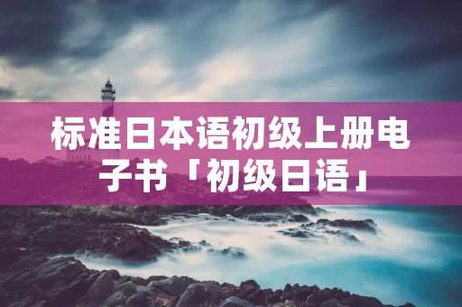 标准日本语初级上册电子书「初级日语」