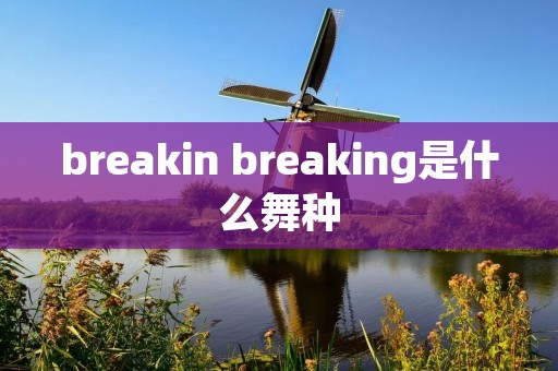 breakin breaking是什么舞种