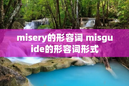 misery的形容词 misguide的形容词形式