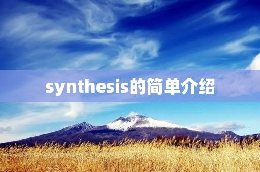 synthesis的简单介绍 synthesis的简单介绍