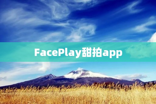 FacePlay甜拍app：记录美好瞬间，展现自我魅力