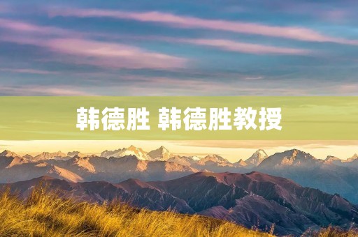 韩德胜 韩德胜教授 韩德胜 韩德胜教授