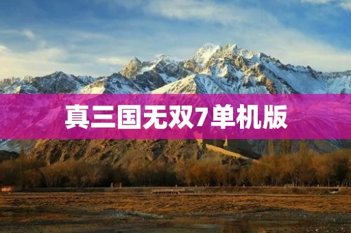真三国无双7单机版:重温经典战争,再次领略三国风云!