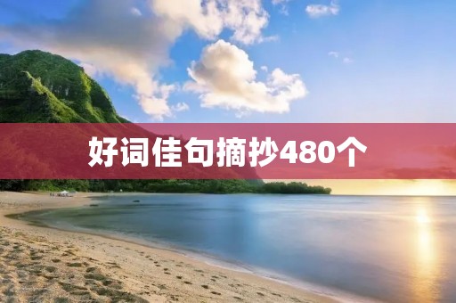 好词佳句摘抄480个：让你的语言更加优雅精致