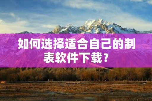 如何选择适合自己的制表软件下载？
