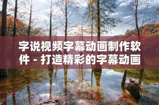 字说视频字幕动画制作软件 - 打造精彩的字幕动画效果