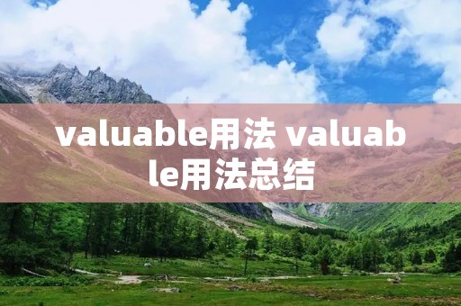 valuable用法 valuable用法总结