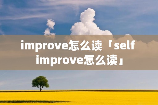 improve怎么读「self improve怎么读」