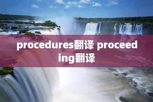procedures翻译 proceeding翻译