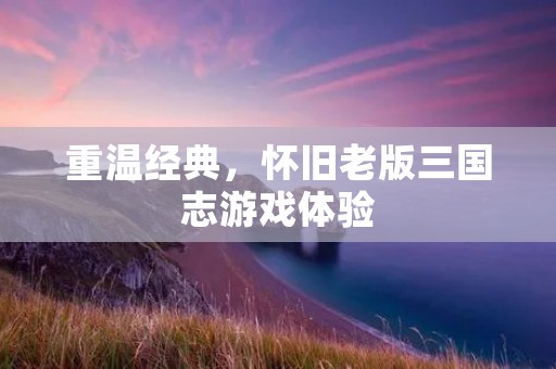 重温经典,怀旧老版三国志游戏体验