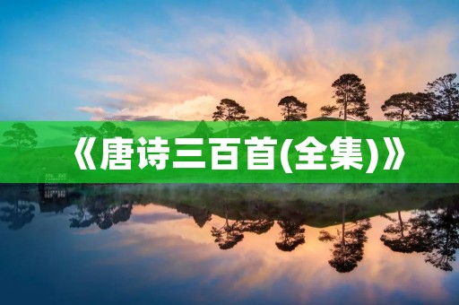 《唐诗三百首(全集)》:唐代文学的珍品 《唐诗三百首(全集)》:唐代文学的珍品