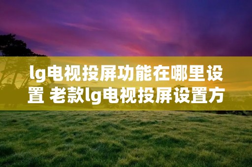 lg电视投屏功能在哪里设置 老款lg电视投屏设置方法