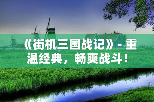 《街机三国战记》- 重温经典,畅爽战斗! 《街机三国战记》- 重温经典,畅爽战斗!