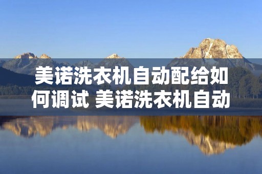 美诺洗衣机自动配给如何调试 美诺洗衣机自动配比设置