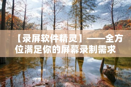 【录屏软件精灵】——全方位满足你的屏幕录制需求