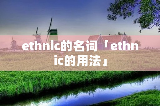 ethnic的名词「ethnic的用法」