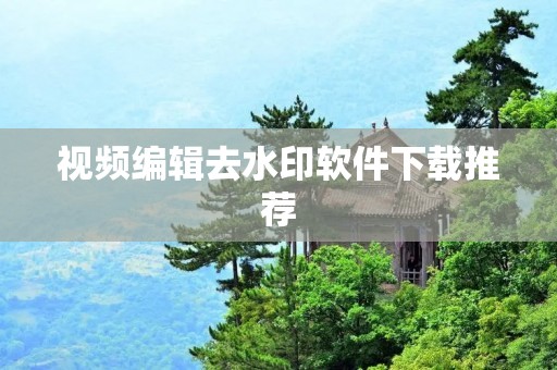 视频编辑去水印软件下载推荐 视频编辑去水印软件下载推荐