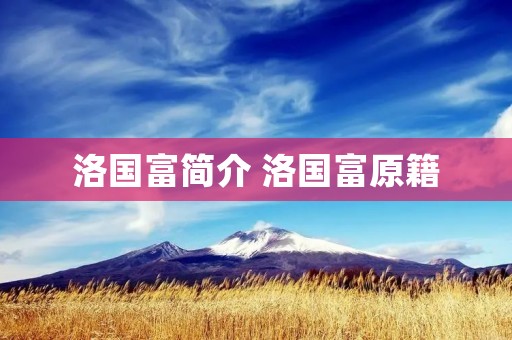 洛国富简介 洛国富原籍