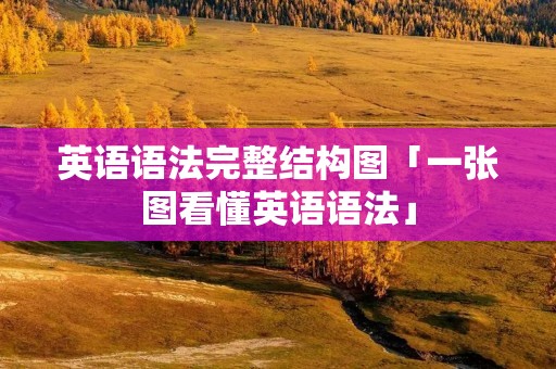 英语语法完整结构图「一张图看懂英语语法」