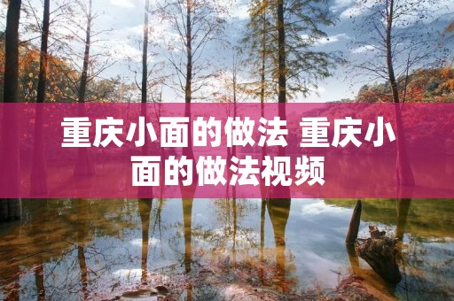 重庆小面的做法 重庆小面的做法视频
