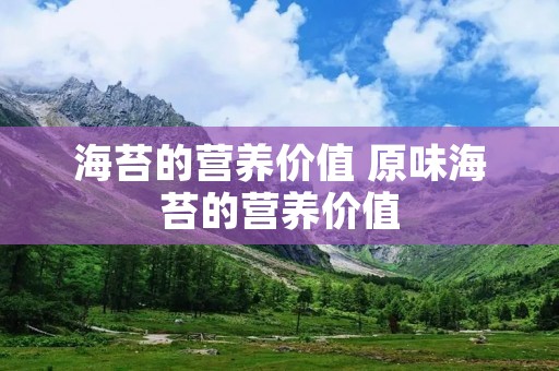 海苔的营养价值 原味海苔的营养价值