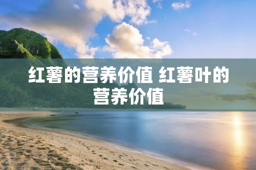 红薯的营养价值 红薯叶的营养价值
