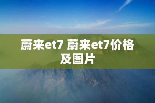 蔚来et7 蔚来et7价格及图片