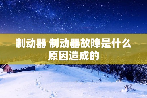 制动器 制动器故障是什么原因造成的