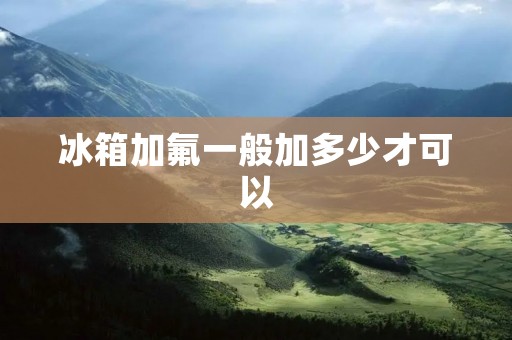 冰箱加氟一般加多少才可以
