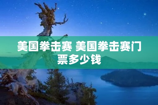 美国拳击赛 美国拳击赛门票多少钱