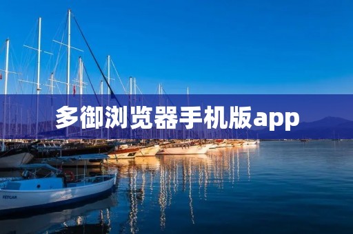 多御浏览器手机版app：提供快速、安全、流畅的移动浏览体验