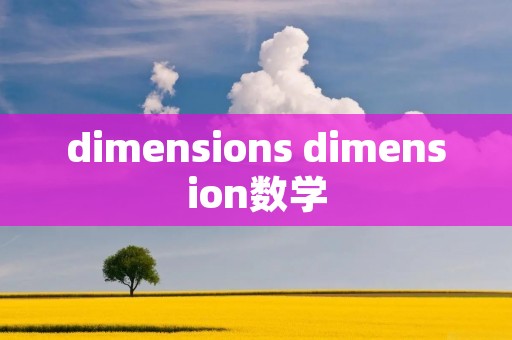 dimensions dimension数学 dimensions dimension数学