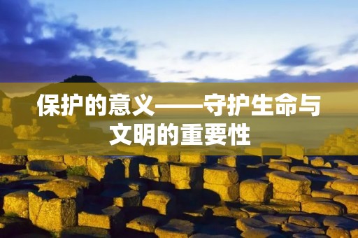 保护的意义——守护生命与文明的重要性